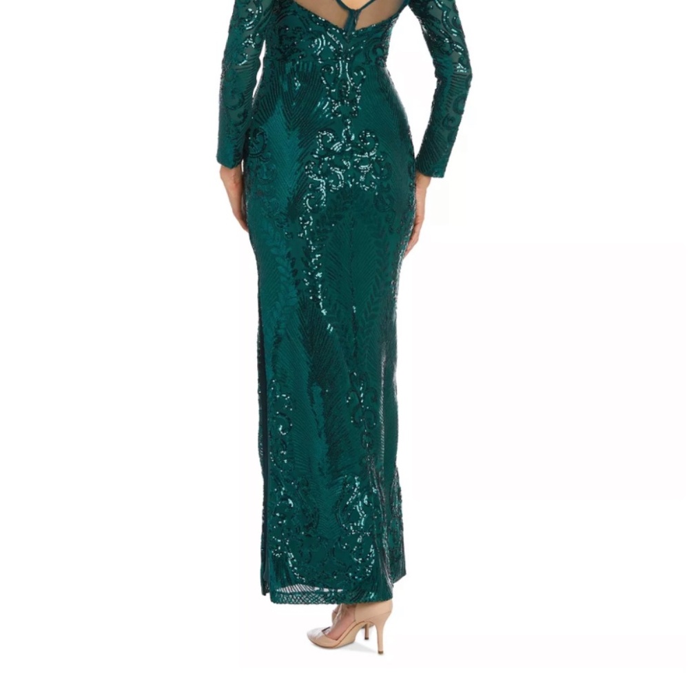 Macy’s Night Way Long Sleeve Dress Size 4 - Picture 4 of 6